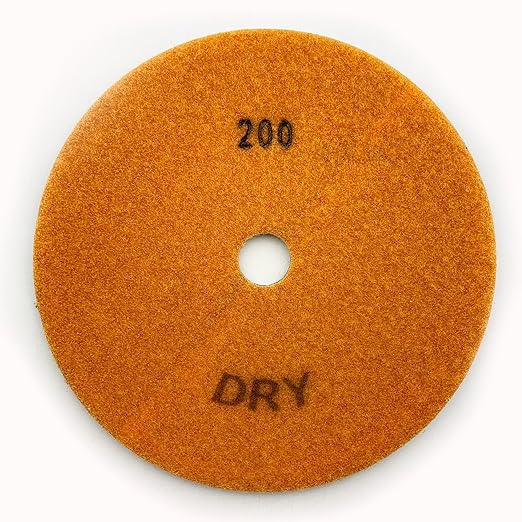 7" High Performance Dry Stone/Concrete Polishing Pads, 2.2mm Segment Height, Turbo Style, 200 Grit