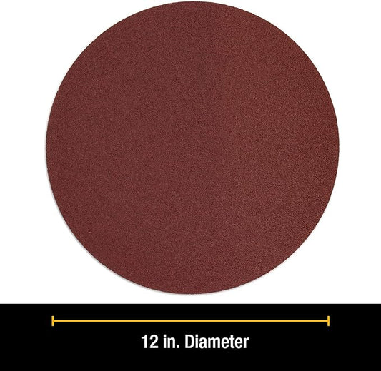 Dura-Gold Premium 12" Sanding Discs - 60 Grit (Box of 5) - Sandpaper Discs with PSA Self Adhesive Stickyback, Fast Cutting Aluminum Oxide Abrasive - Drywall, Floor, Woodworking, Automotive, Sander