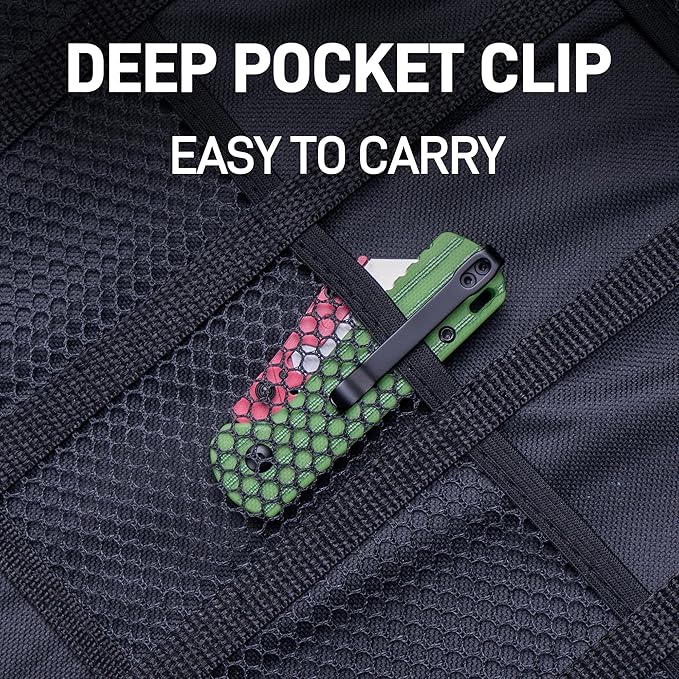 CJRB Boxer Folding Utility Knife, Button Lock EDC Pocket Knife with G10 Handle, Includes 10PCS Total Blades(J1967 Watermelon Green)