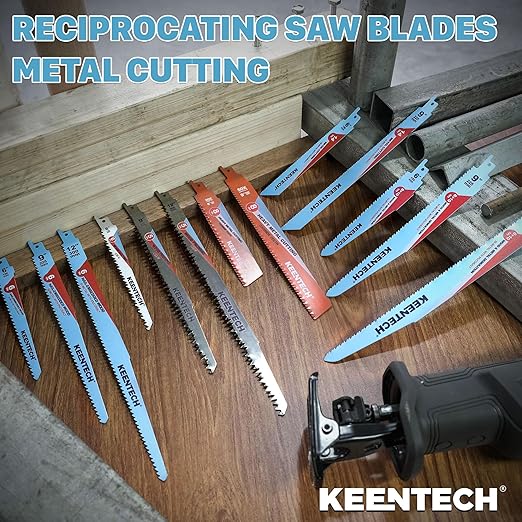 KEENTECH 9 Inch Bi-Metal Reciprocating Saw Blade 10-Pack for Clean Metal Cutting, 14 TPI, Fits Milwaukee Sawzall and Other Reciprocating Saws
