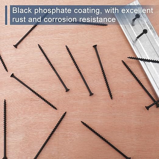 60pcs #10 횞 4 inch High Hardness Drywall Screws, Black, Coarse Thread, Phillips Drive, Bugle Head, Black Wood Screws, Long Screws, Wood and More
