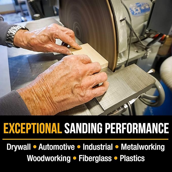 Dura-Gold Premium 12" Sanding Discs - 60 Grit (Box of 5) - Sandpaper Discs with PSA Self Adhesive Stickyback, Fast Cutting Aluminum Oxide Abrasive - Drywall, Floor, Woodworking, Automotive, Sander