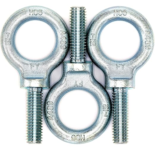 3 Pcs Lifting Shoulder Eye Bolts 7/16"-14 X 1-3/8" | Blue Bright Zinc Plated