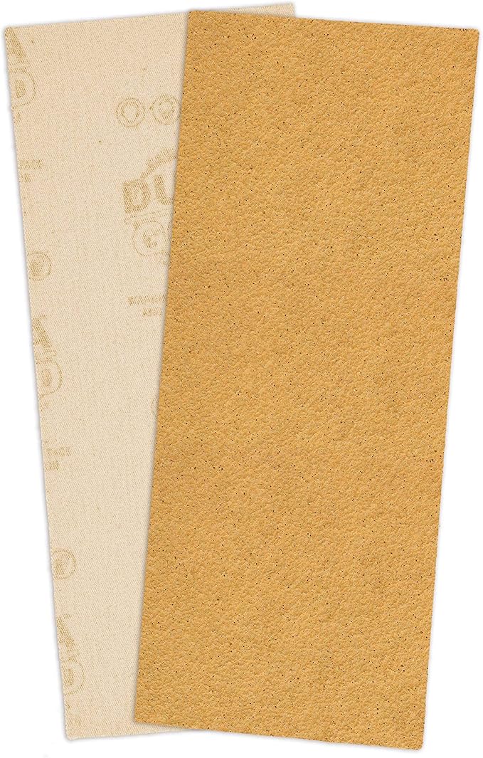Dura-Gold Premium 1/3 Sheet Gold Sandpaper Sheets, 40 Grit (Box of 12) - 3-2/3" x 9" Size Hook & Loop Backing, Wood Furniture Woodworking, Auto Paint - Jitterbug Sanders, Clip-On, Hand Sanding Blocks