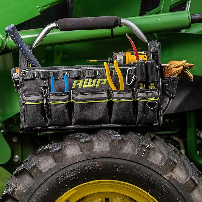 AWP Tool Bags, Premium Tool Bag, Black, Durable Tool Tote, for Professionals and Contractors