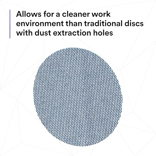 3M Xtract Net Disc 310W, 180+, 3 in, Die 300V, Pack of 50 Hook and Loop Sanding Discs, Virtually Dust-Free, Value Option for Metal, Wood, Composites, Stock Removal, and Fine Finishing