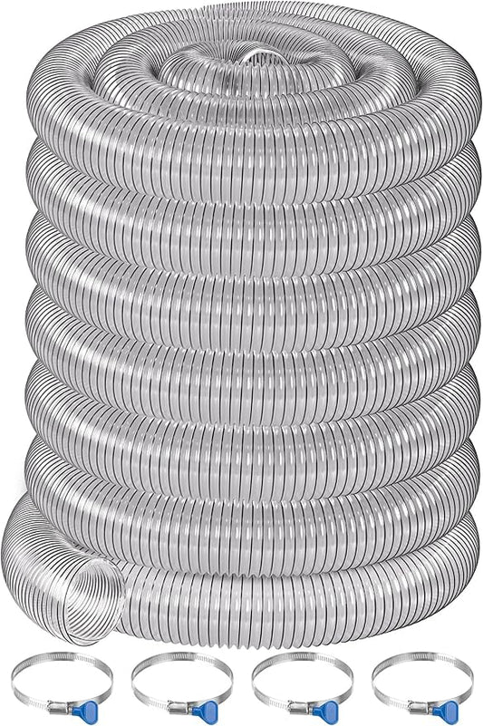 4"x70'PVC Dust Collection Hose,4Inch Dust Collector Hose for Vacuum,Woodworking Dust Collection System,Puncture Resistant Clear Flex PVC Dust Collection Hose Fume Debris Dust Hose w/Carbon Steel Wire