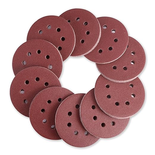 WORKPRO 100-Piece 80 Grit Sanding Discs - 5-Inch 8-Hole Hook and Loop Sandpaper for Random Orbital Sander (Not for Oscillating Tools or Mouse Sander)