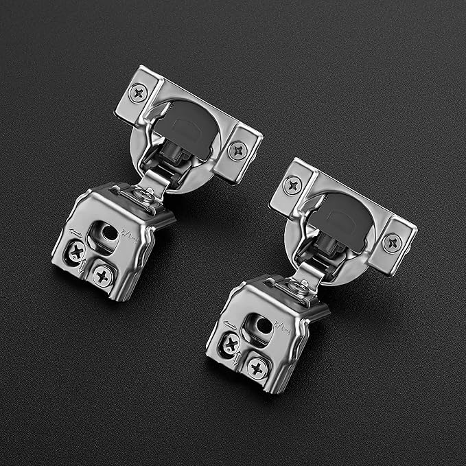 Ravinte 10 Pack 5 Pair 1-1/2 inch Overlay Soft Close Hidden Door Hinge for Kitchen Cabinet Stainless Steel Adjustable Satin Nickel Hardware