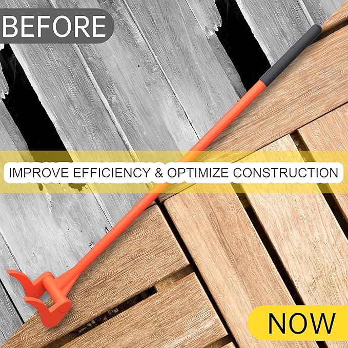 Upgrade ZOOKASEA Pallet Buster 50" with Handle, Heavy Duty Deck Board Removal Tool, Non-Slip Grip Wrecking Pry Bar, Multi-Purpose Breaker for Efficient Removal, Renovation and Construction
