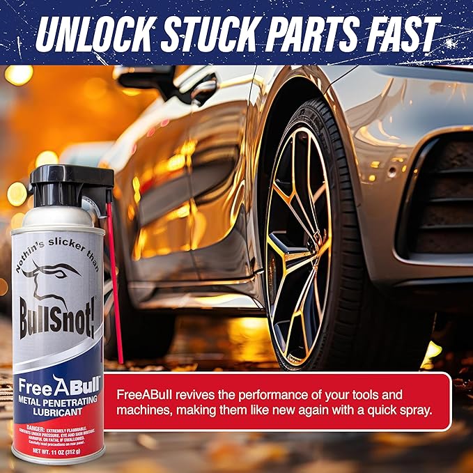 BullSnot FreeABull Metal Penetrating Lubricant (1 can) ??Rust & Corrosion Remove ??Frees Rusted Parts, Stops Squeaks, Cleans & Protects ??Silicone-Free, Professional Strength ??Made in USA