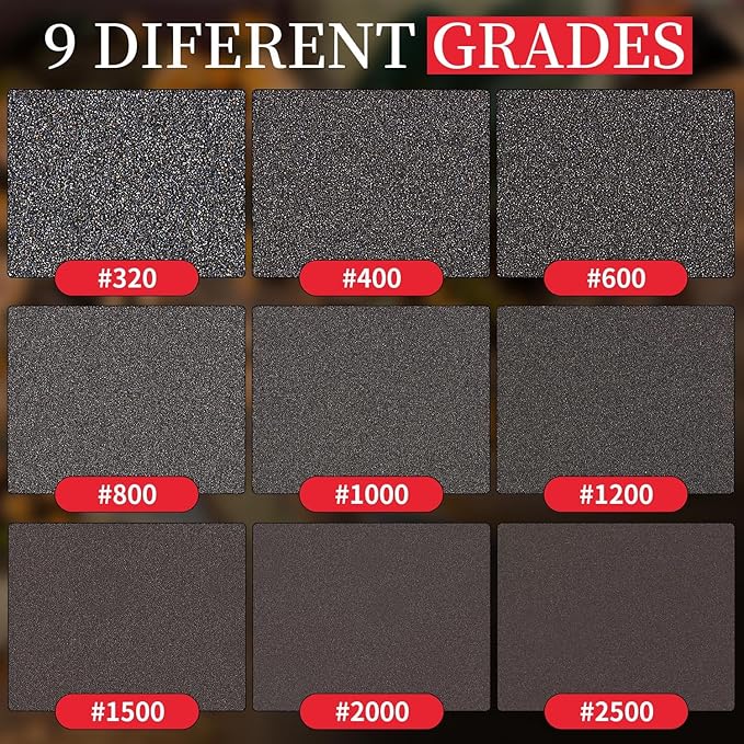 320 Grit Sanding Sponge Set, Sanding Sponges for Wood, Wet Dry Ultra Fine Sandings Pad for Automobile Wood Furniture Metal Drywall Polishing