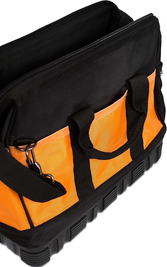 Internet's Best Soft Sided Tool Bag - 16 Inch - 18 Pockets - Wide Mouth Ultra-Rigid Base Tool Storage and Organizer Box