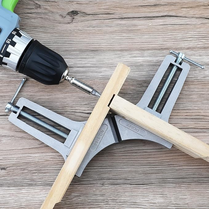 PONY 2-Piece 90 Degree Corner Clamp Set, Featured with 3?쇺?Maximum Opening, 200 lbs Clamping Force & 1/2?쇺?Clamping Height, Aluminum Alloy Body, Adjustable Right Angle Clamps for Multiple Projects