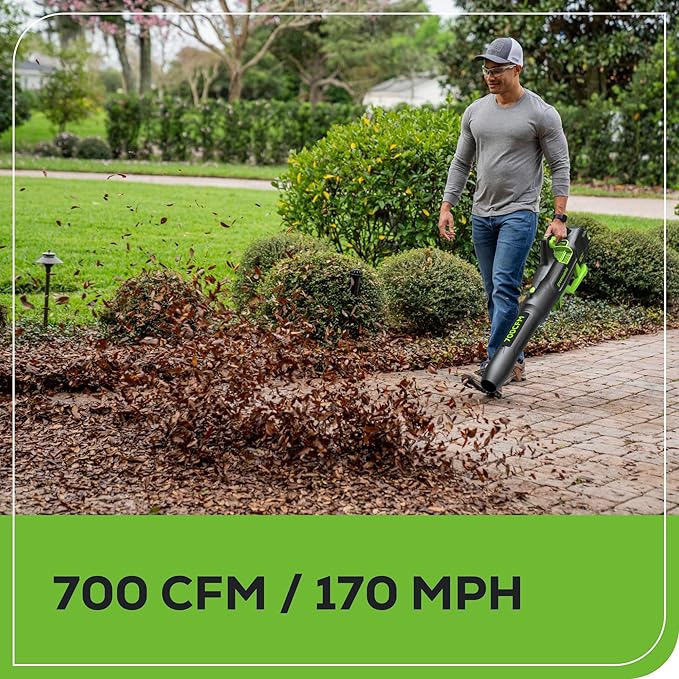 Greenworks 80V 16" Brushless Cordless String Trimmer and 700 CFM Leaf Blower Combo Kit, 2.5Ah Battery and Charger Included