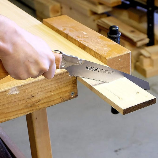 Japanese Hardwood Saw 8.2" for Woodworking - Professional Japanese Pull Saw for Oak, Maple, Hickory & Laminated Wood - Red Oak Handle with Oil Finish - Tool-Free Blade Replacement - Made in Japan