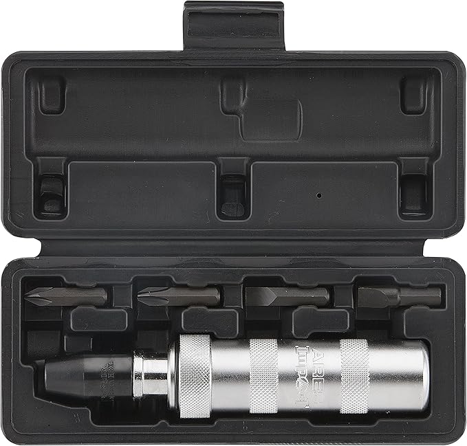 ARES 70006-3/8-Inch Drive Manual Reversible Impact Driver - Flathead 5/16-Inch, 3/8-Inch, and Phillips 2, 3 Bits Cover Most Common Applications - Disengage Rusted Fasteners or Frozen Bolts