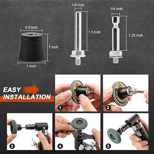 10PCS 80 Grit Curved Flap Disc 2 Inch Roll Lock Quick Change Sanding Discs 1pcs 1/4" Holder Surface Grinding Disc for Die Grinder Metal Surface Grind Burr Finish Weld Rust Paint Removal