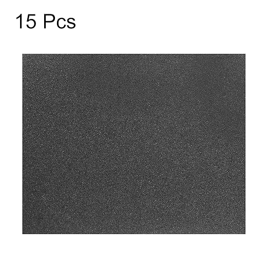 HARFINGTON 15pcs Sandpaper 60 Grit 9 x 11 Inch C-Weight Backing Silicon Carbide Abrasive Wet Dry Sanding Sheets for Wood Finishing, Metal Sanding, Automotive Polishing