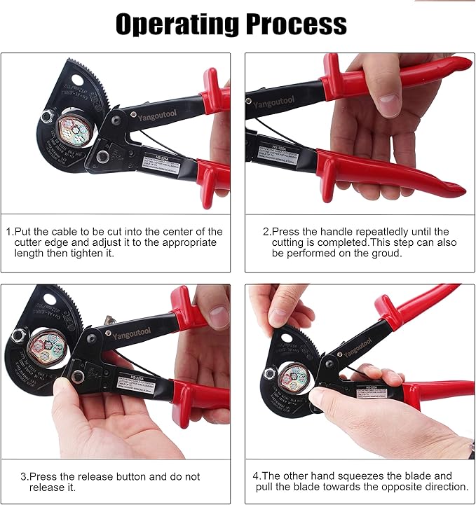 Yangoutool Ratchet Cable Wire Cutter and Heavy Duty Aluminum Copper Ratchet Cable Cutter for Cutting Electrical Wire Up to 240mm짼 Cutter Pliers
