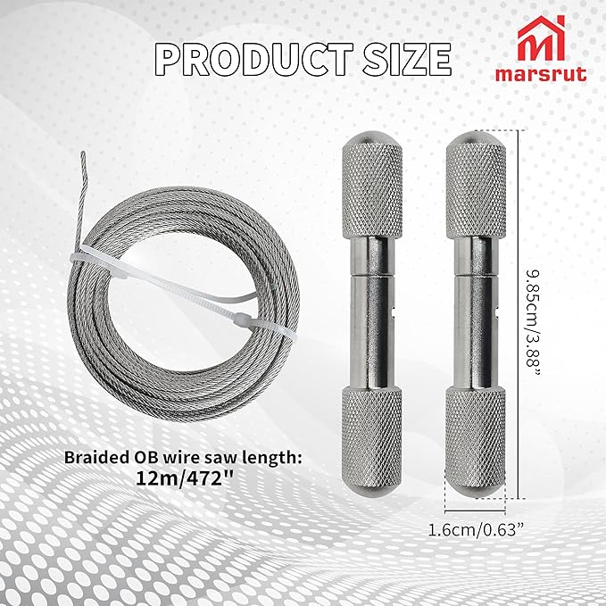 Wire Saw for Goat Horns with 2 Handles, Dehorning Cutting Tool OB Stainless Steel Heavy Duty Braided Removal Cutter, Rust Resistant Pocket String Compact for Outdoor Camping Garden Cattle Fishing
