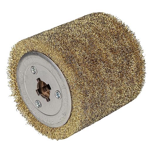 Steel Wire Drum, Copper Plating 0.3mm Wire, 4.33" x 4", 110x100mm, Heavy Rust Removal, for Burnishing Polishing Machine