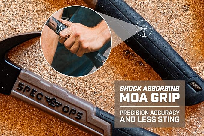 Spec Ops Tools Fiberglass Hammer, 20 oz, Smooth Face, Curved Claw, Shock-Absorbing Grip, 3% Donated to Veterans (Pack of 12)