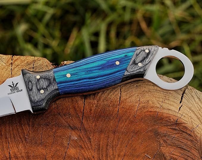 Handmade StainlessSteel Lineman’s Hawkbill knife with Leather sheath, Heavy Duty Utility Knife blade Electrician Wire Skinning knife for professional.