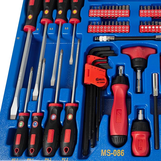 Genius Tools 86 Piece Screwdriver & Bit Set MS-086