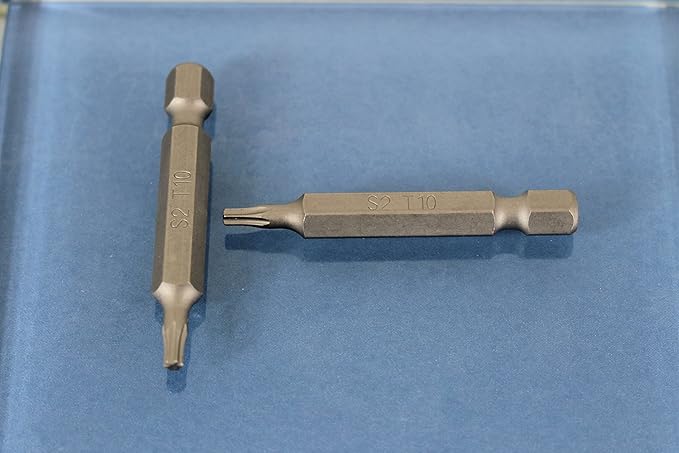 TEMO 25 pc T10 Torx 6 Point Impact Ready 2 Inch Length Screwdriver Insert Bits Hex Shank with Quick Release Slot