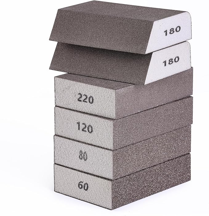Bates- Sanding Sponge, 10pcs, 60/80/120/180/220 Grit Assortment, Washable and Reusable, Sandpaper Block Sander, Sanding Blocks for Wood, Sanding Pad, Drywall Sanding Block, Drywall Sanding Sponge