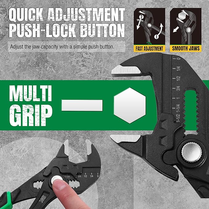 SK 7.5-Inch Pliers Wrench, Premium CR-V Construction, Smooth Parallel Jaws with Comfortable Grips