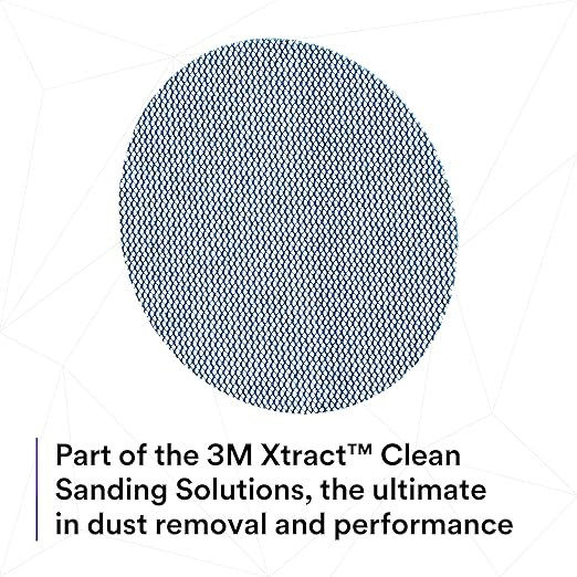 3M Xtract Net Disc 310W, 180+, 5 in, Die 500X, Pack of 50 Hook and Loop Sanding Discs, Virtually Dust-Free, Value Option for Metal, Wood, Composites, Stock Removal, and Fine Finishing