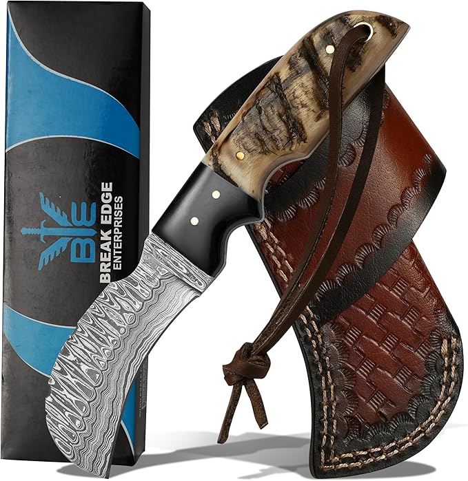 Handmade 1095 Steel Lineman’s Hawkbill knife with Leather sheath, Heavy Duty Utility Knife blade Electrician Wire Skinning knife for professional.