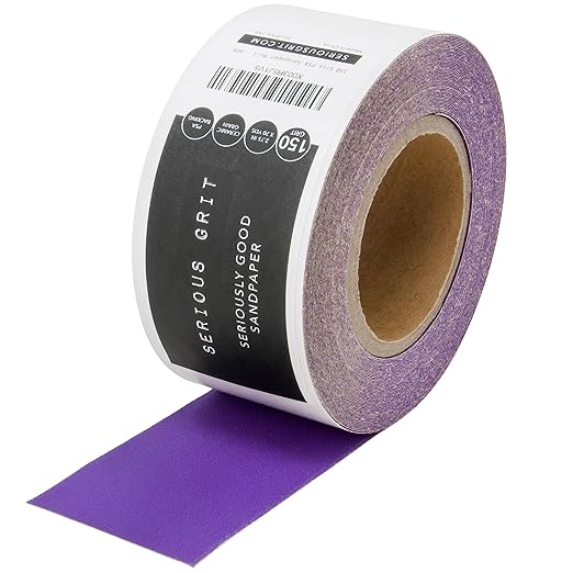 Serious Grit 150 Grit Ceramic Grain PSA Sandpaper Roll - Heavy-Duty Stickyback Adhesive Longboard Sanding Roll - 2.75 Inch x 20 Yard Continuous Sand Paper for Wood, Metal, Autobody, Paint, Air Sanders