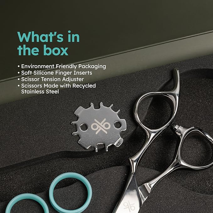 6.3" Professional Hair Scissors ??Barber Shears Made with Premium VG10 Steel, Special Blade Angle, Ideal for Straight Cutting and Slide Cutting, Lightweight, Razor-Sharp, Ergonomic Handle | K9 Shears