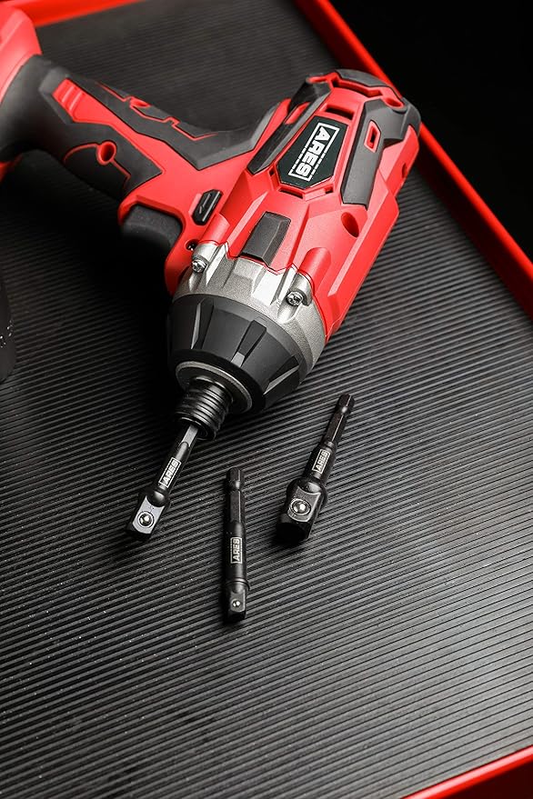 ARES 70384-10-Piece 1/4-Inch Drive 3-Inch Impact Grade Socket Adapter Set - Turns Impact Drill Driver into High Speed Socket Driver