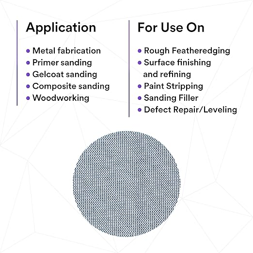 3M Xtract Net Disc 310W, 320+, 8 in, Die 800L, Pack of 50 Hook and Loop Sanding Discs, Virtually Dust-Free, Value Option for Metal, Wood, Composites, Stock Removal, and Fine Finishing