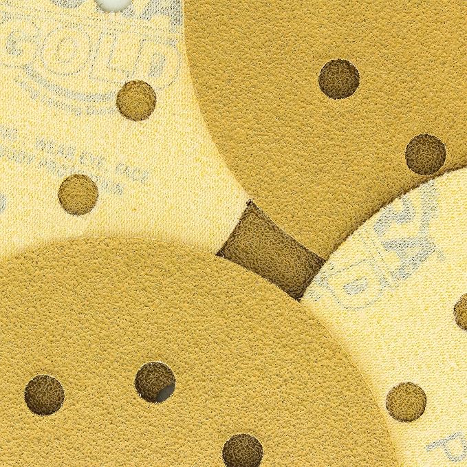 Dura-Gold Premium 40 Grit 5" Sandpaper Discs, 8 Hole Pattern Dustless, 25 Discs - Hook & Loop Backing for Orbital DA Sander, Detailing Finishing Color Sanding Automotive Paint Woodworking