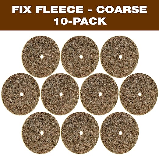 CS Unitec 80650 FIX Fleece (Nonwoven) Disc for The FIX Hook and Loop System, 6" Diameter, Coarse (Brown) (Pack of 10)