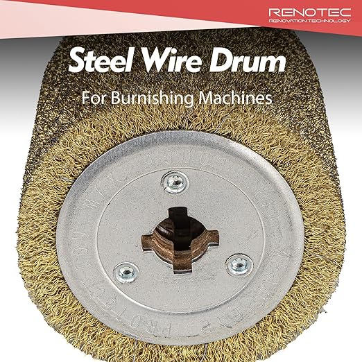 Steel Wire Drum, Copper Plating 0.3mm Wire, 4.33" x 4", 110x100mm, Heavy Rust Removal, for Burnishing Polishing Machine
