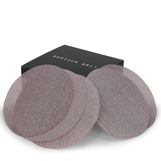 Serious Grit - 6-Inch Assorted Grit Ceramic Mesh Sanding Discs - Hook & Loop Dust-Free Ceramic Grain Net Abrasive - 80, 120, 150, 180, 220 Grit (10 of Each) - Universal Fit 125mm Sandpaper - 50 Pack