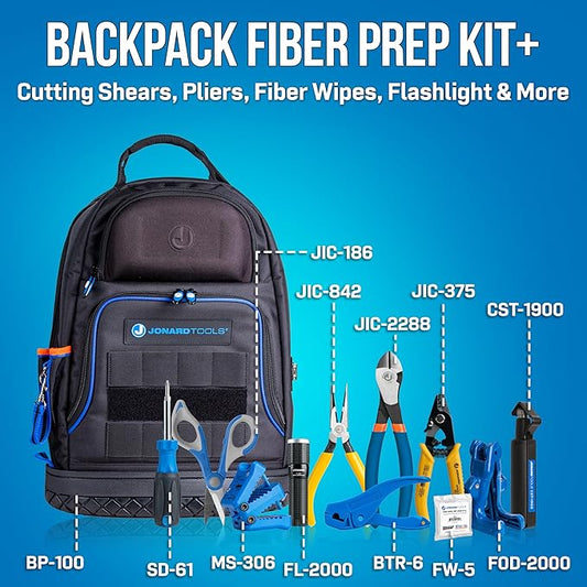 Jonard Tools TK-121B Backpack Fiber Prep Kit+