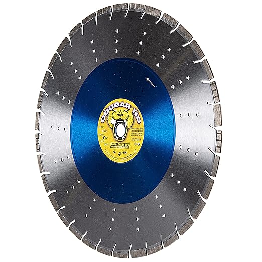 Cougar HD 20 Inch Concrete Diamond Blade, Supreme Heavy-Duty Segmented Blade, Dry/Wet Combo Cutting Reinforced Concrete, Asphalt, Stone, 1" Arbor