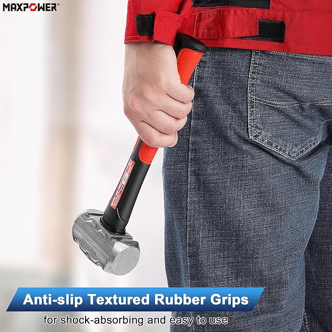 MAXPOWER 2LB Sledge Hammer, 9-1/4" Fiberglass Handle