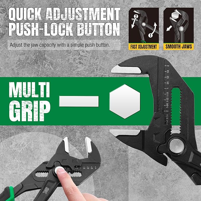 SK 12-Inch Pliers Wrench, Premium CR-V Construction, Smooth Parallel Jaws with Comfortable Grips