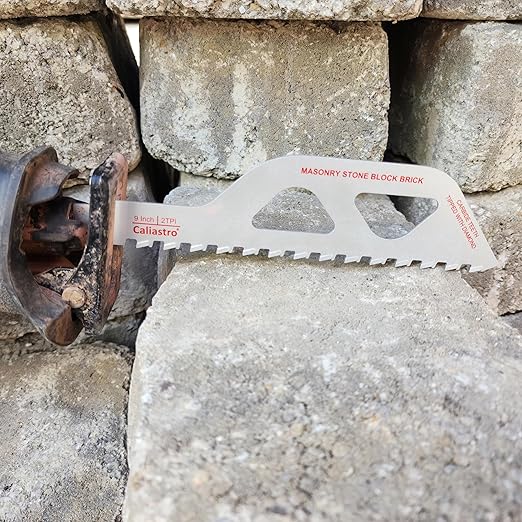 9-Inch Brick, Masonry, Aerated Concrete, Engineered Stone Cutting Reciprocating Saw Blade - Caliastro 2-Pack