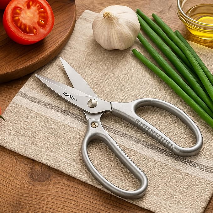 Seido Knives Stainless Steel Kitchen Scissors | Multi-Purpose Shears for Meat, Poultry, and BBQ - Rust-Proof, Dishwasher Safe, Professional-Grade Cooking Shears | Easy-Cleaning Powerhouse Tool