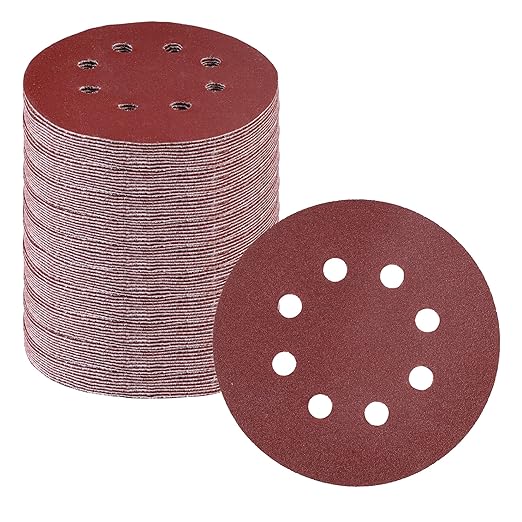 WORKPRO 150-Piece 120 Grit Sanding Discs - 5-Inch 8-Hole Hook and Loop Sandpaper for Random Orbital Sander (Not for Oscillating Tools or Mouse Sander)