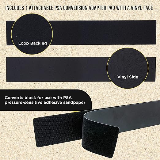 Dura-Gold Pro Series Firm & Flex Longboard Hand Sanding File Block, Hook & Loop Backing & PSA Adapter Pad - Use Continuous Rolls or Sandpaper Sander Sheets - Flexible Sand Contoured Surface, Auto Wood